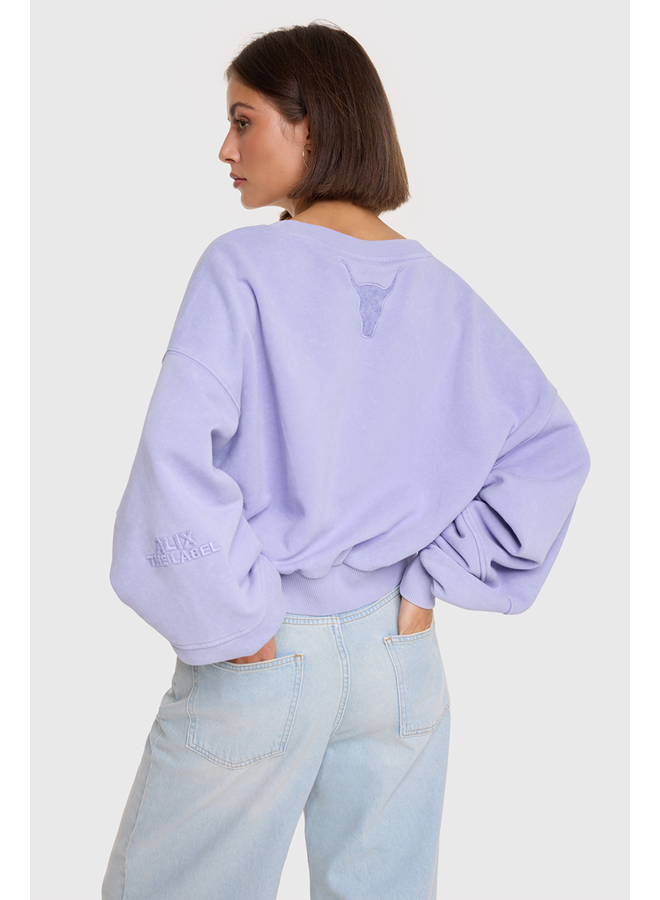 Cutseam V-Neck Sweater Lilac