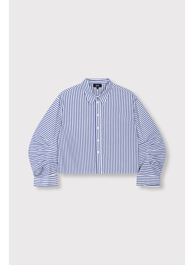 Fancy Striped Blouse Royal Blue