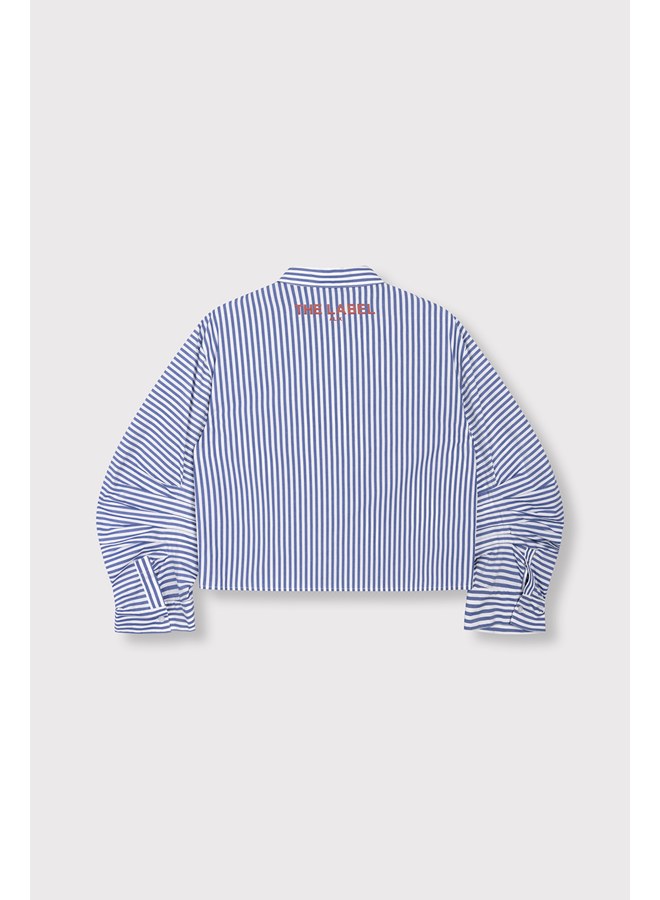 Fancy Striped Blouse Royal Blue