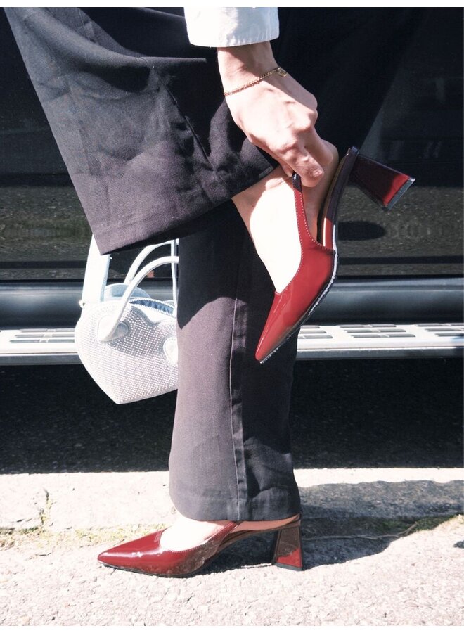 Biamaralyn Slingback Patent Burgundy
