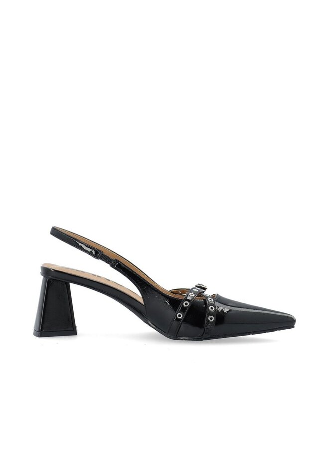 Biamaralyn Buckle Slingback Faux Leather Black