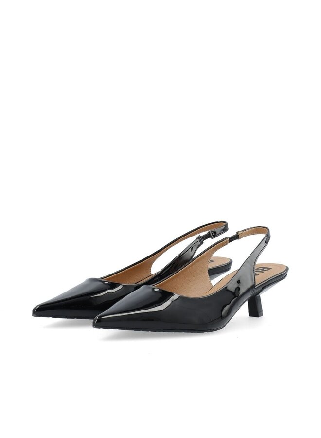 BIAKRISTIN Kitten Heel Slingback Patent Black