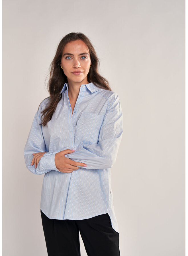 Lilly Ice Blue Stripe Blouse