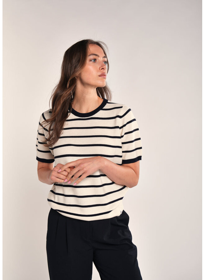 Lenka Knit Pull Egret Navy