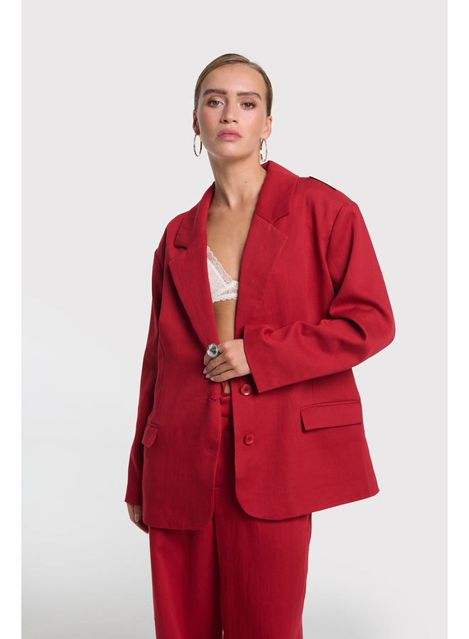 Oversized Flowy Blazer Cerise