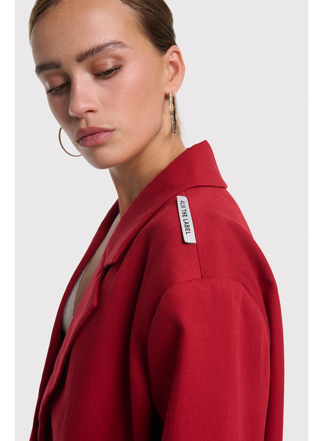 Oversized Flowy Blazer Cerise