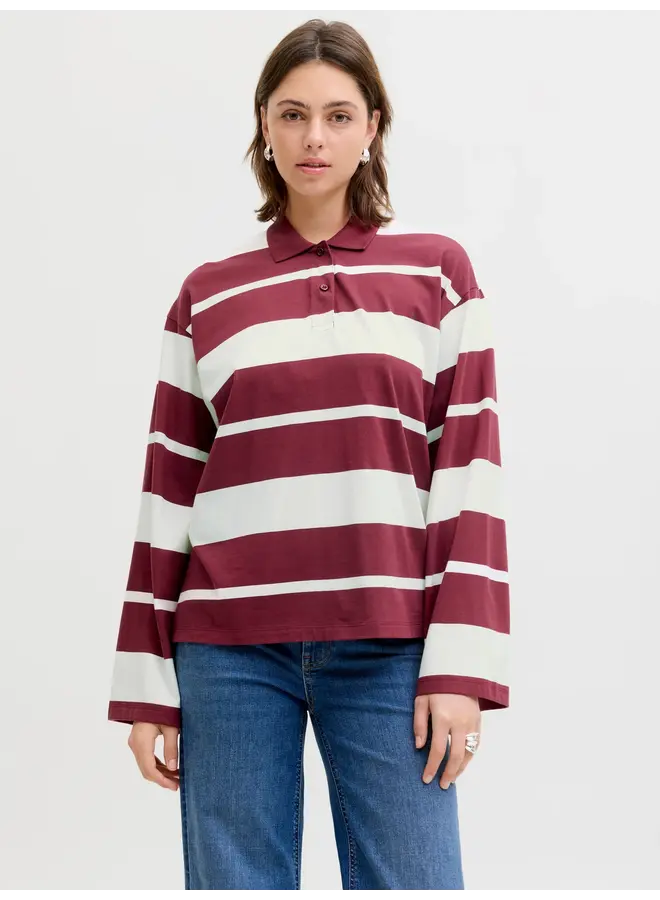 Vilma Stripe Polo Cabernet/Vanilla