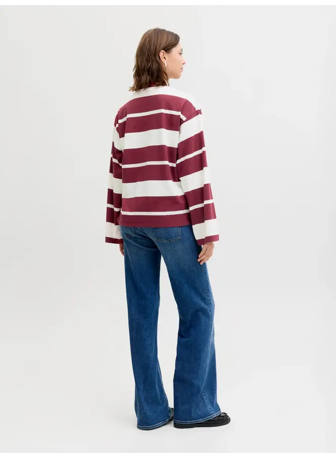 Vilma Stripe Polo Cabernet/Vanilla