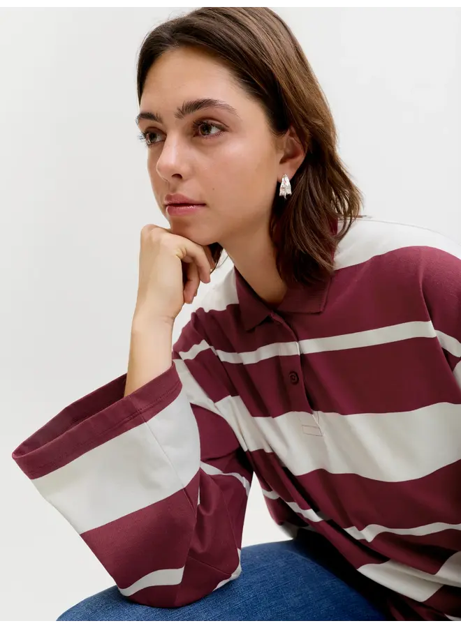 Vilma Stripe Polo Cabernet/Vanilla