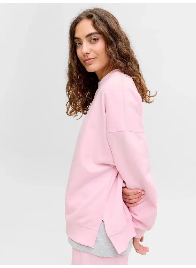 Cora Oversized Crew Pink Lady