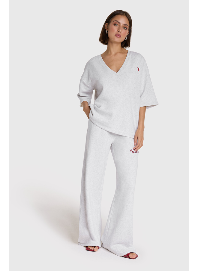 Wide Leg Sweat Pants Light Grey