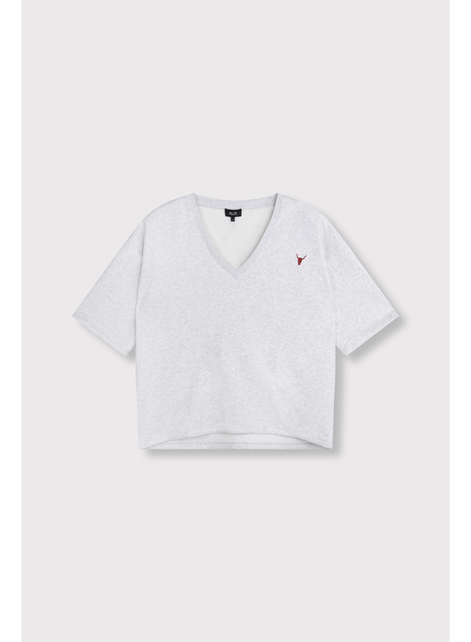 V-neck Shortsleeve Sweater Light Grey