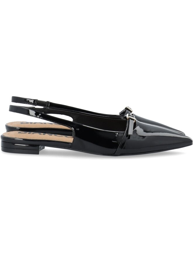 Bari Pointy Flat Slingblack Black
