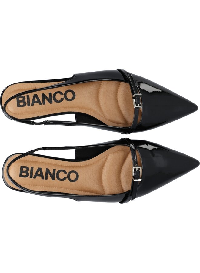 Bari Pointy Flat Slingblack Black