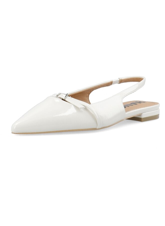 Bari Pointy Flat Slingblack Off White