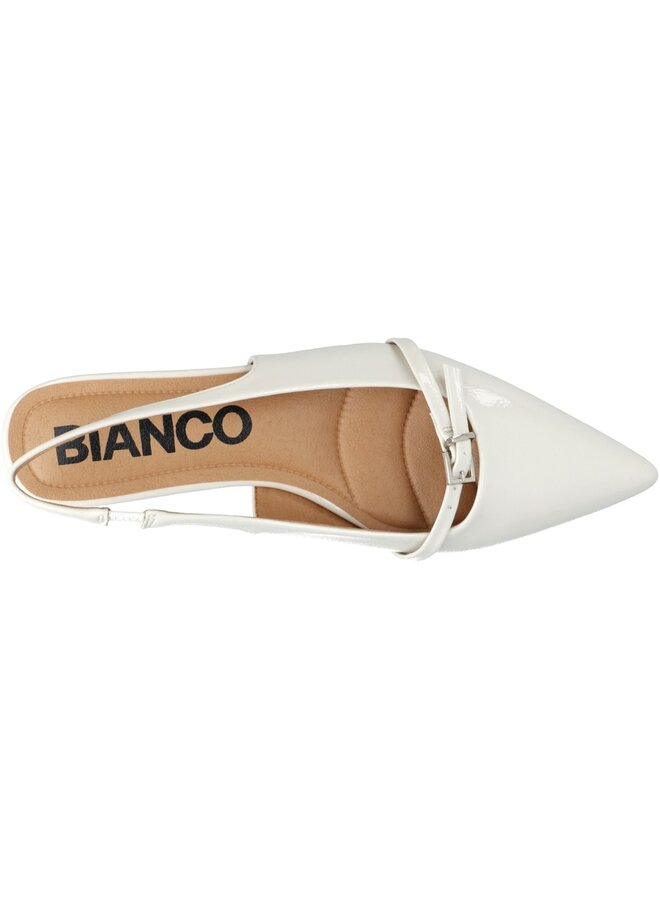 Bari Pointy Flat Slingblack Off White
