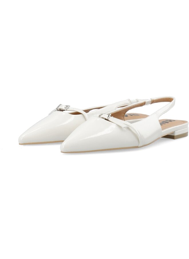 Bari Pointy Flat Slingblack Off White