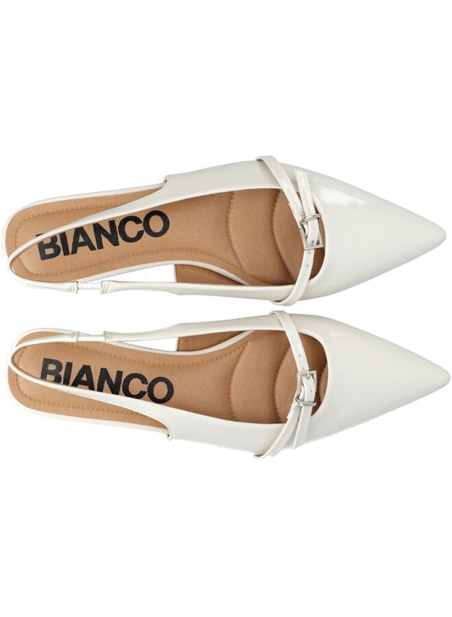 Bari Pointy Flat Slingblack Off White