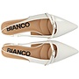 Bari Pointy Flat Slingblack Off White