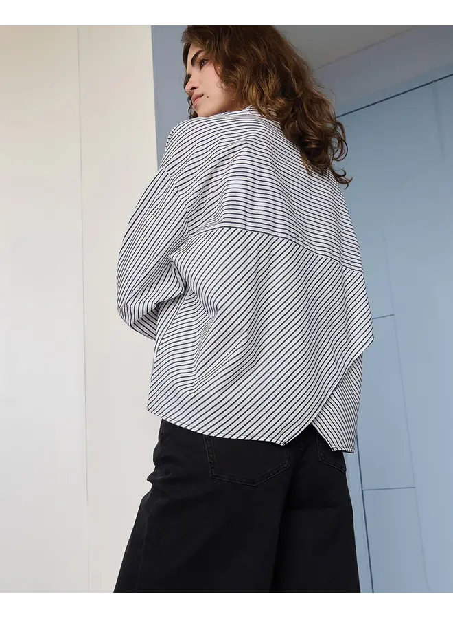 Cherree Shirt Navy White Stripe