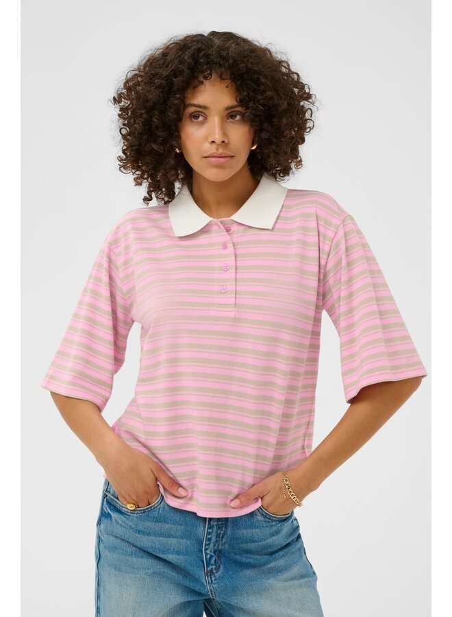Miala Polo T-shirt Pink/Gray