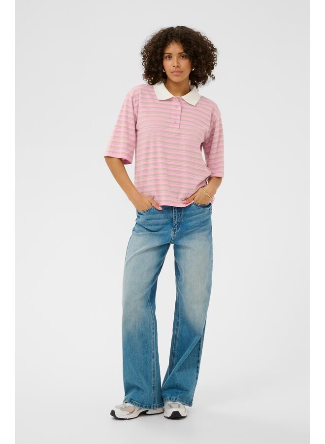 Miala Polo T-shirt Pink/Gray