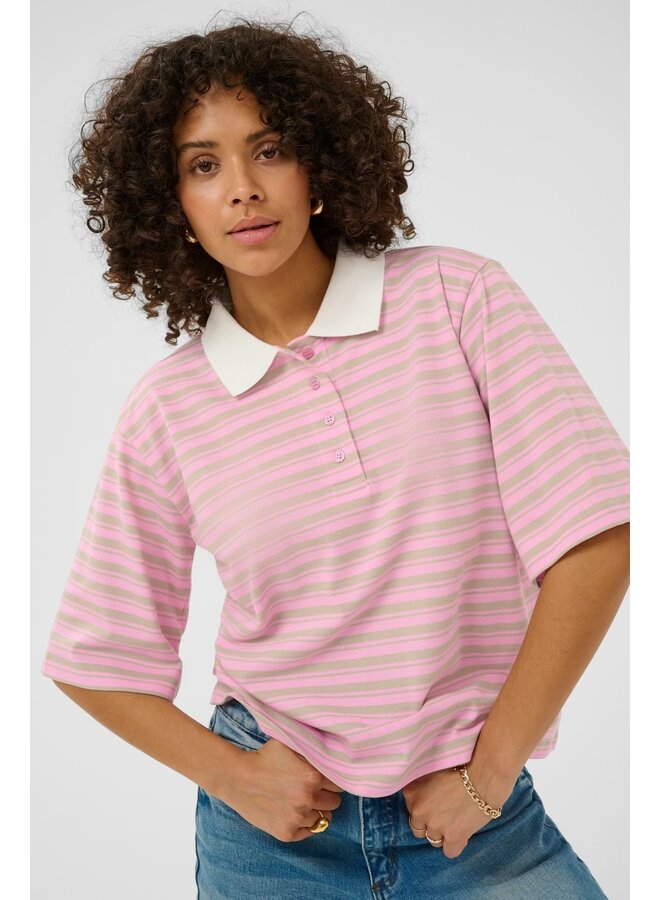 Miala Polo T-shirt Pink/Gray