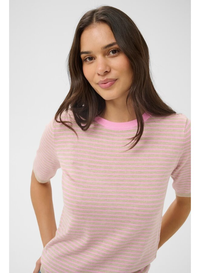 Lizza Narrow Striped Pullover Pink