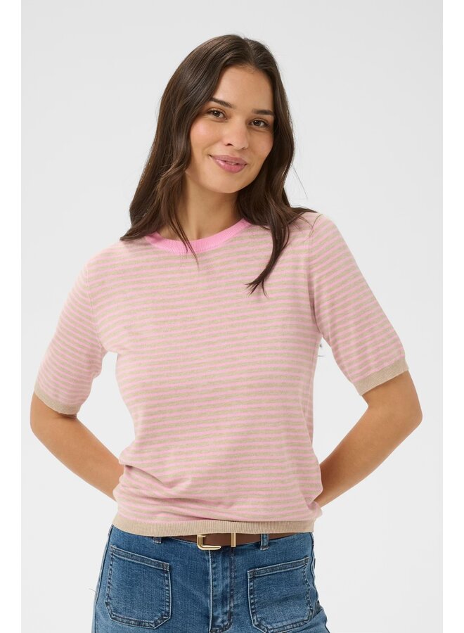 Lizza Narrow Striped Pullover Pink
