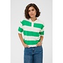 Lizza Polo Knit Chalk/Green Stripe