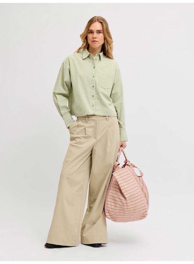 Jamie Poplin Shirt Fern/White