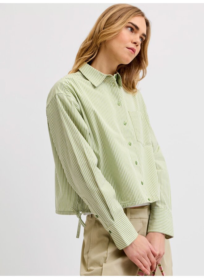 Jamie Poplin Shirt Fern/White