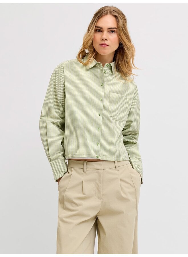 Jamie Poplin Shirt Fern/White