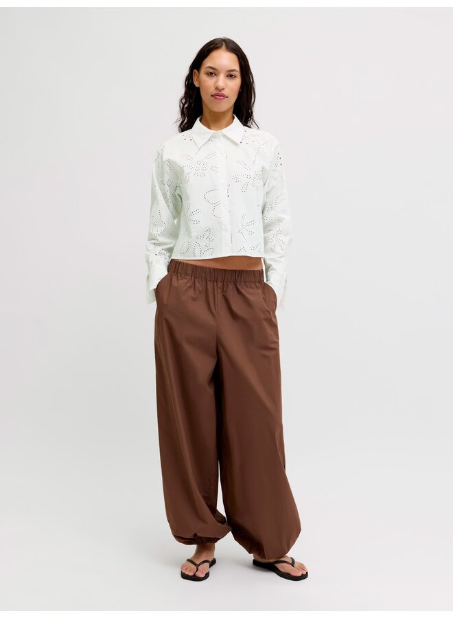 Nova Broderie Cropped Shirt Blanc de Blanc