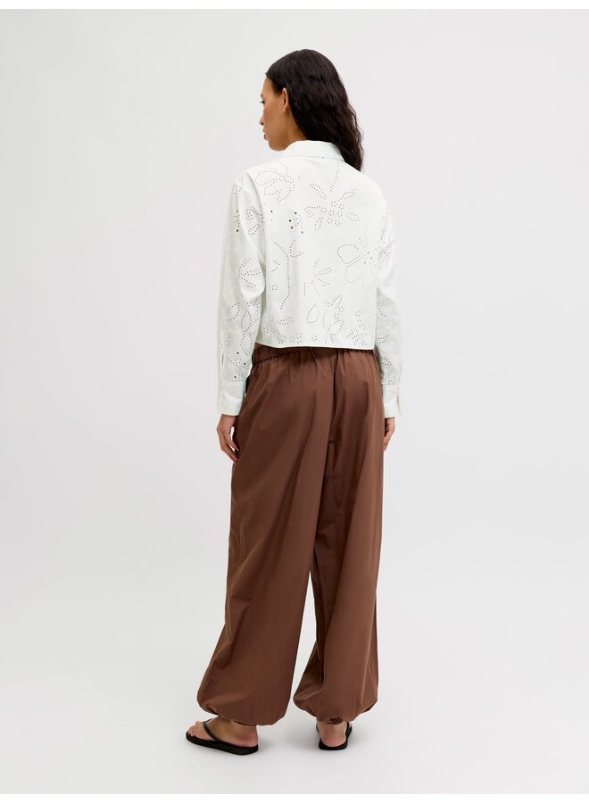 Nova Broderie Cropped Shirt Blanc de Blanc