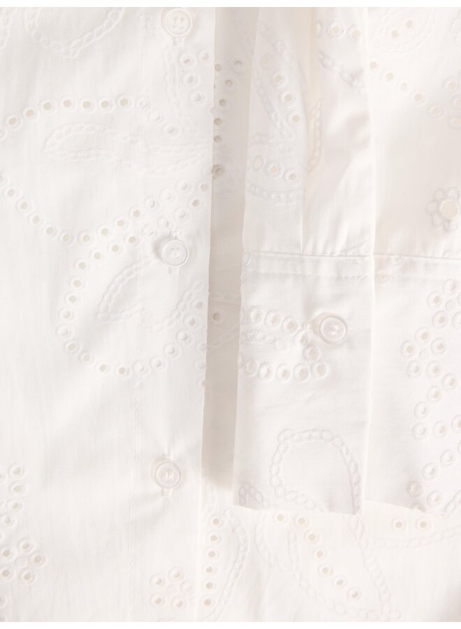 Nova Broderie Cropped Shirt Blanc de Blanc