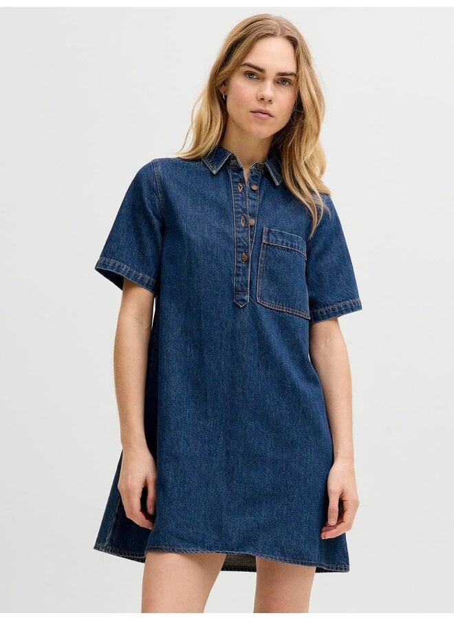 Amara Short Denim Dress Medium Blue