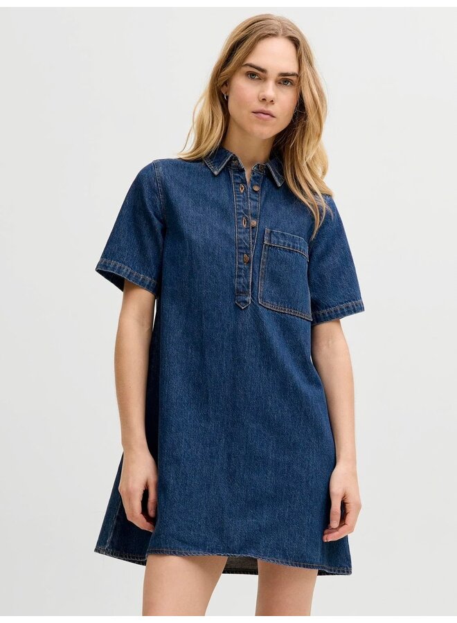 Amara Short Denim Dress Medium Blue