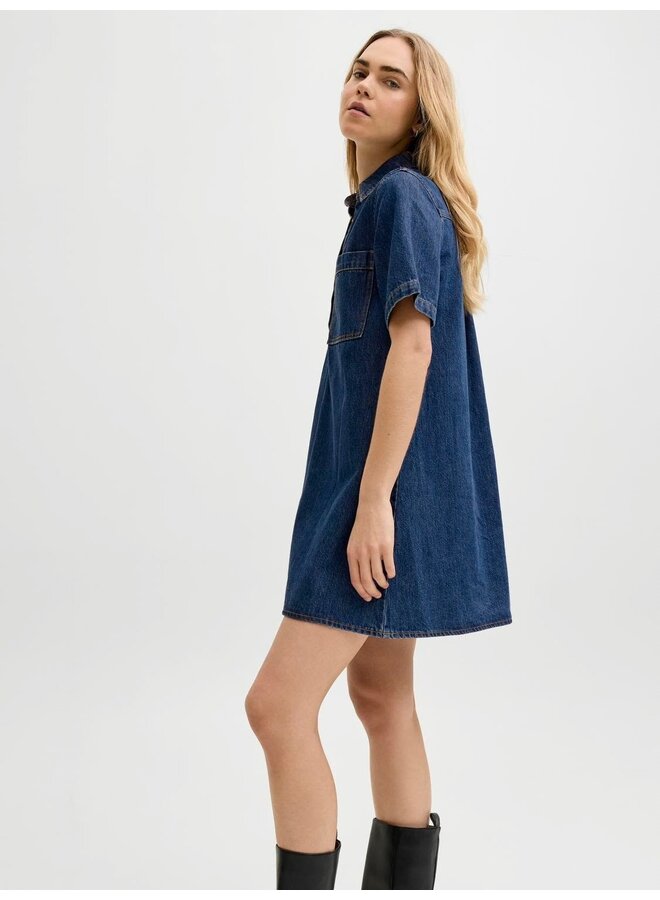 Amara Short Denim Dress Medium Blue