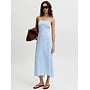 Annika Summer Open Back Dress Blue Stripes