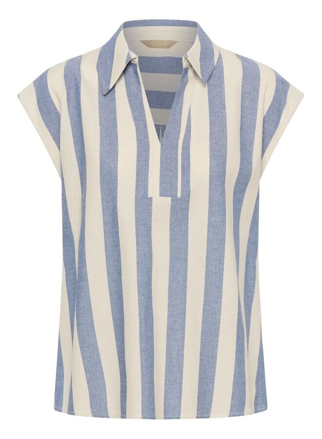 Kapina Blouse White/Blue Stripe