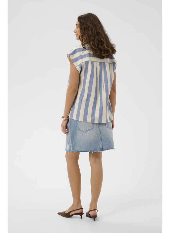 Kapina Blouse White/Blue Stripe