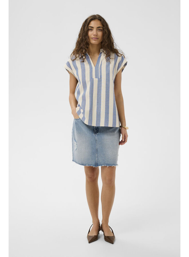 Kapina Blouse White/Blue Stripe