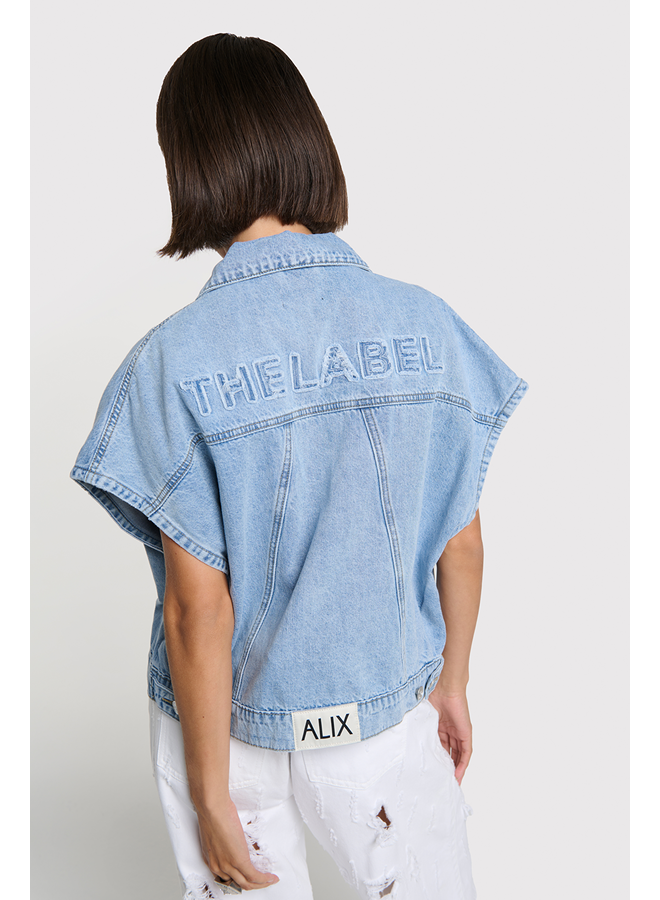 Soft Denim Waistcoat Light Blue