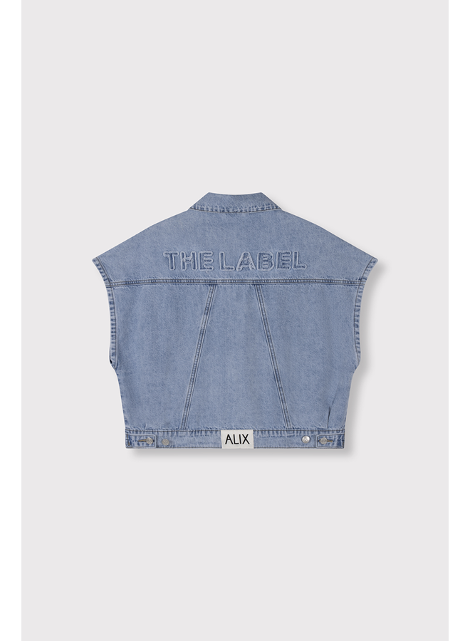 Soft Denim Waistcoat Light Blue
