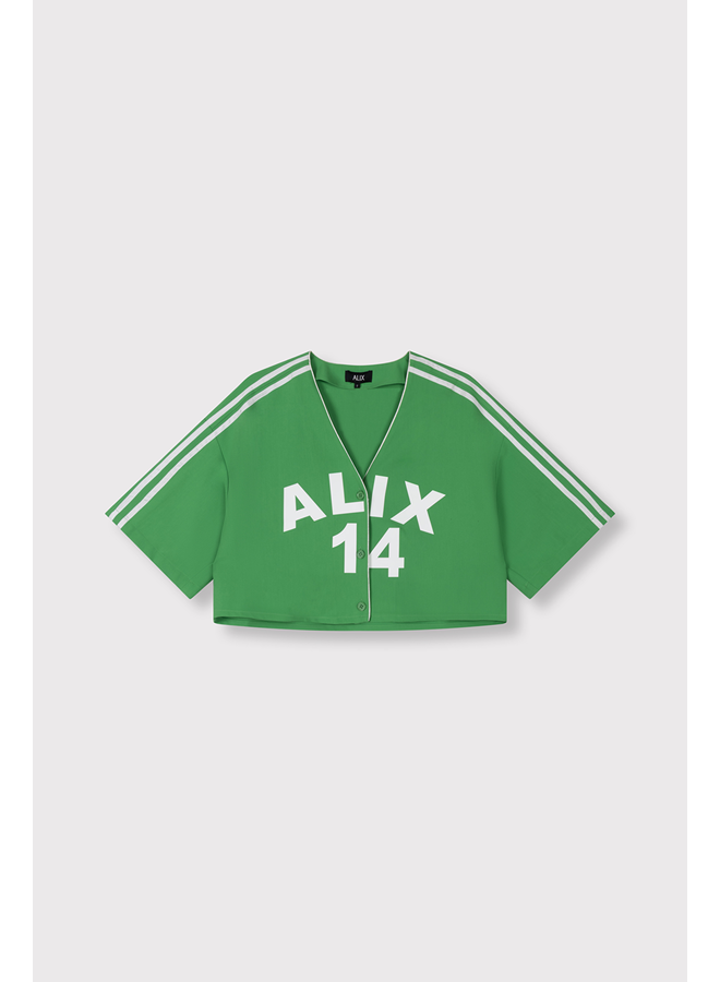 Cropped Baseball Shirt Bright Green