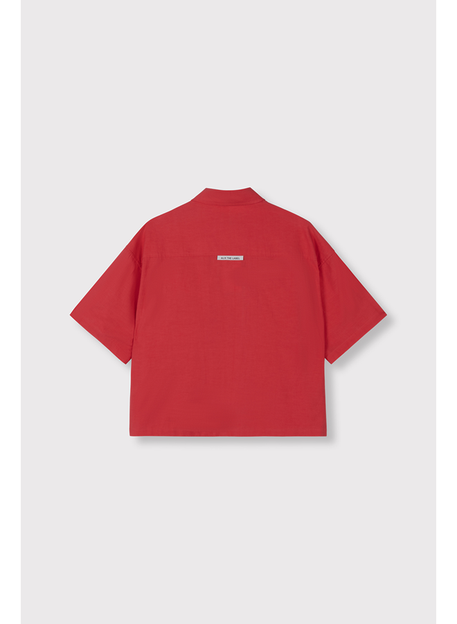Short Sleeve Blouse Light Red