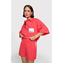 Short Sleeve Blouse Light Red