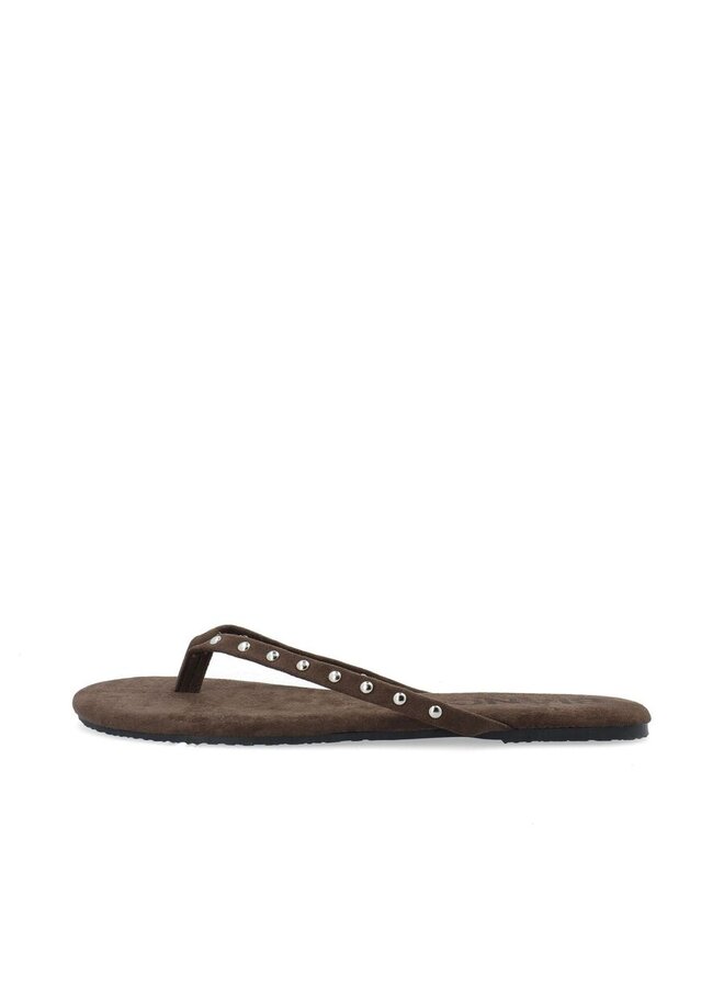 Mexico Studs Flip Flop Suede Brown