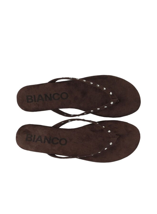 Mexico Studs Flip Flop Suede Brown